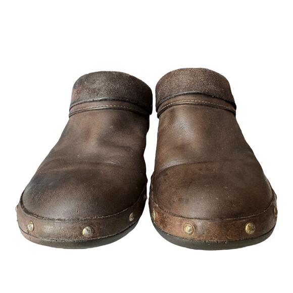 Merrell Luxe Wrap Chocolate Leather Studded Clog western Shoes size 8.5 - Picture 7 of 16